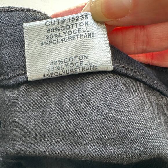 J Brand Vesper Black Alana High Waist Raw Hem Ankle Skinny Jeans 30 - Picture 11 of 16